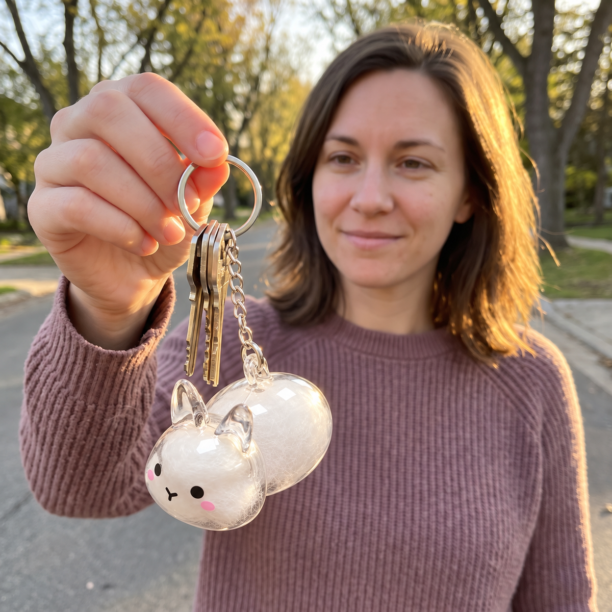 Keepsake Keychain That Holds Your Bunny's Fur